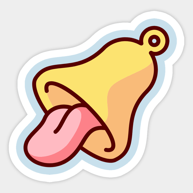 Ring bell tongue icon Sticker by Custom Style